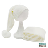 Baby Sleep Hat and Wrap SR013 | Set of 2 | 3M | Milky White